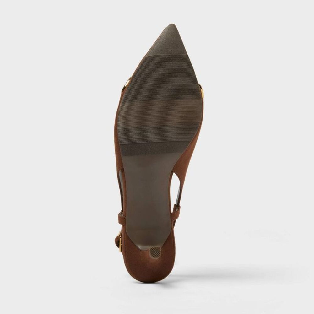 A New Day - Women's Tabitha Oversized Chain Sling Back Heels w Brown - Picture 4 of 4